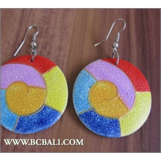 Fashion Earring Wood Painting Bali